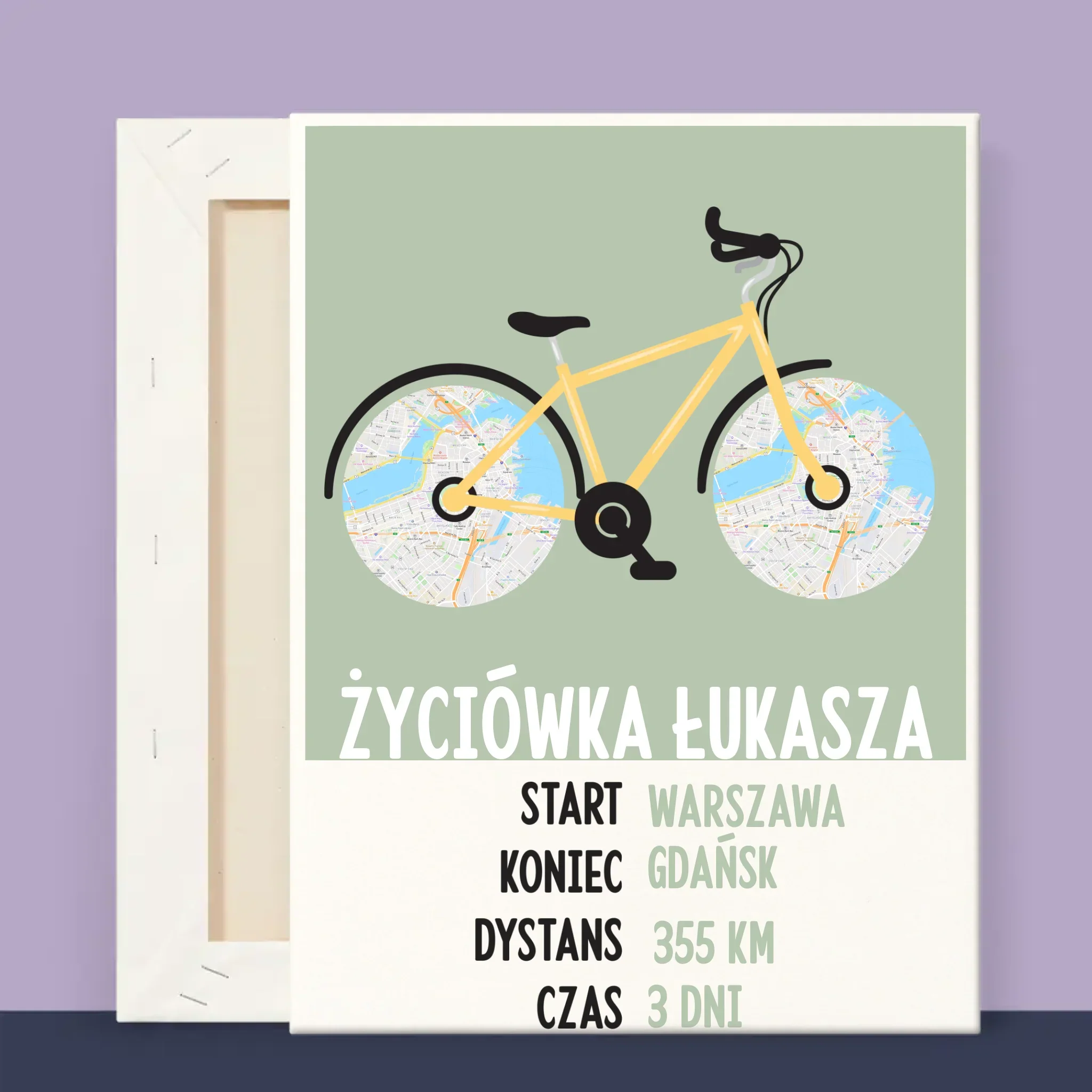 Mapa Miasta: Rowerowa Życiówka - Wydruk Obramowany - Image 11