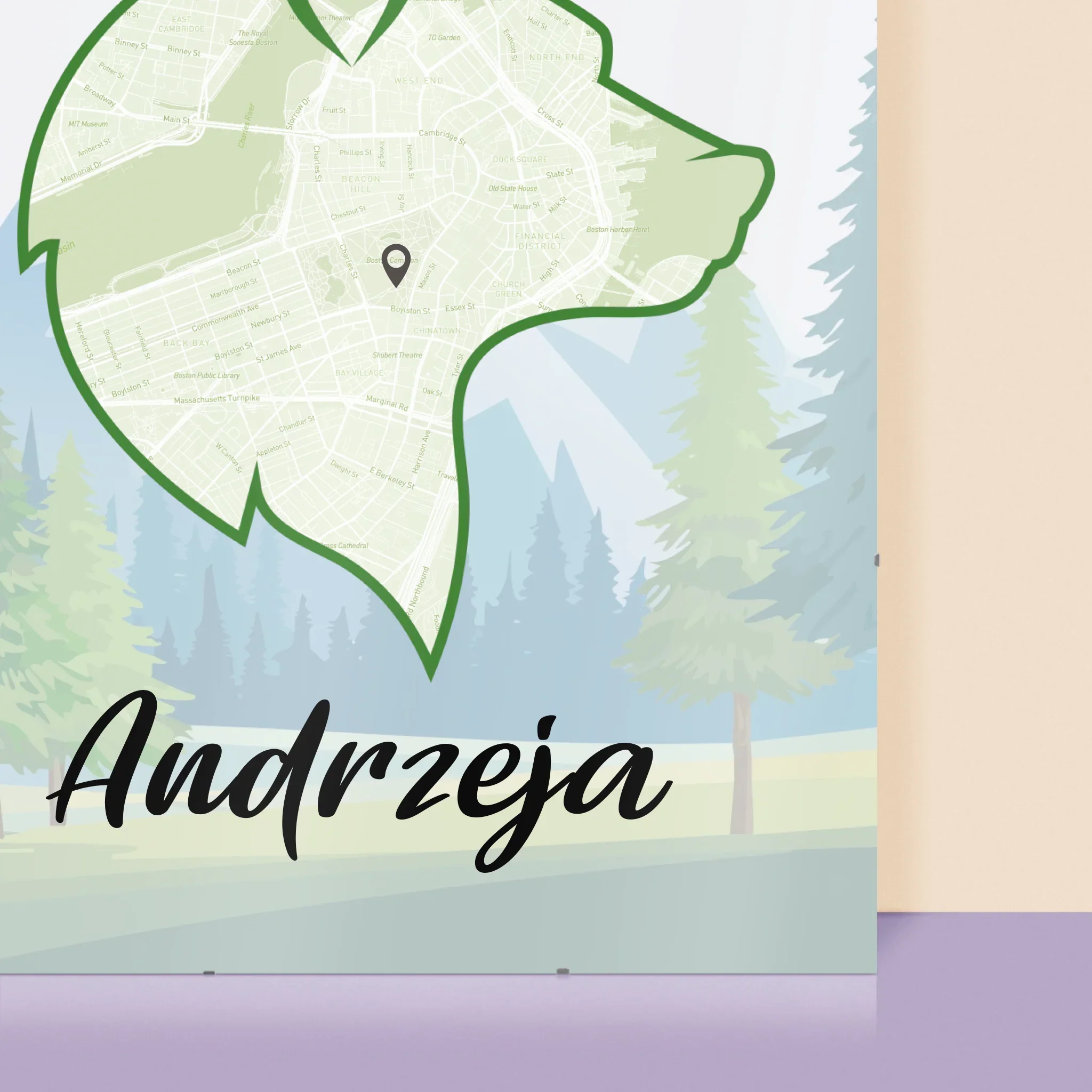 Mapa Miasta: Ulubiony Teren Łowiecki - Personalizowany Plakat - Image 2