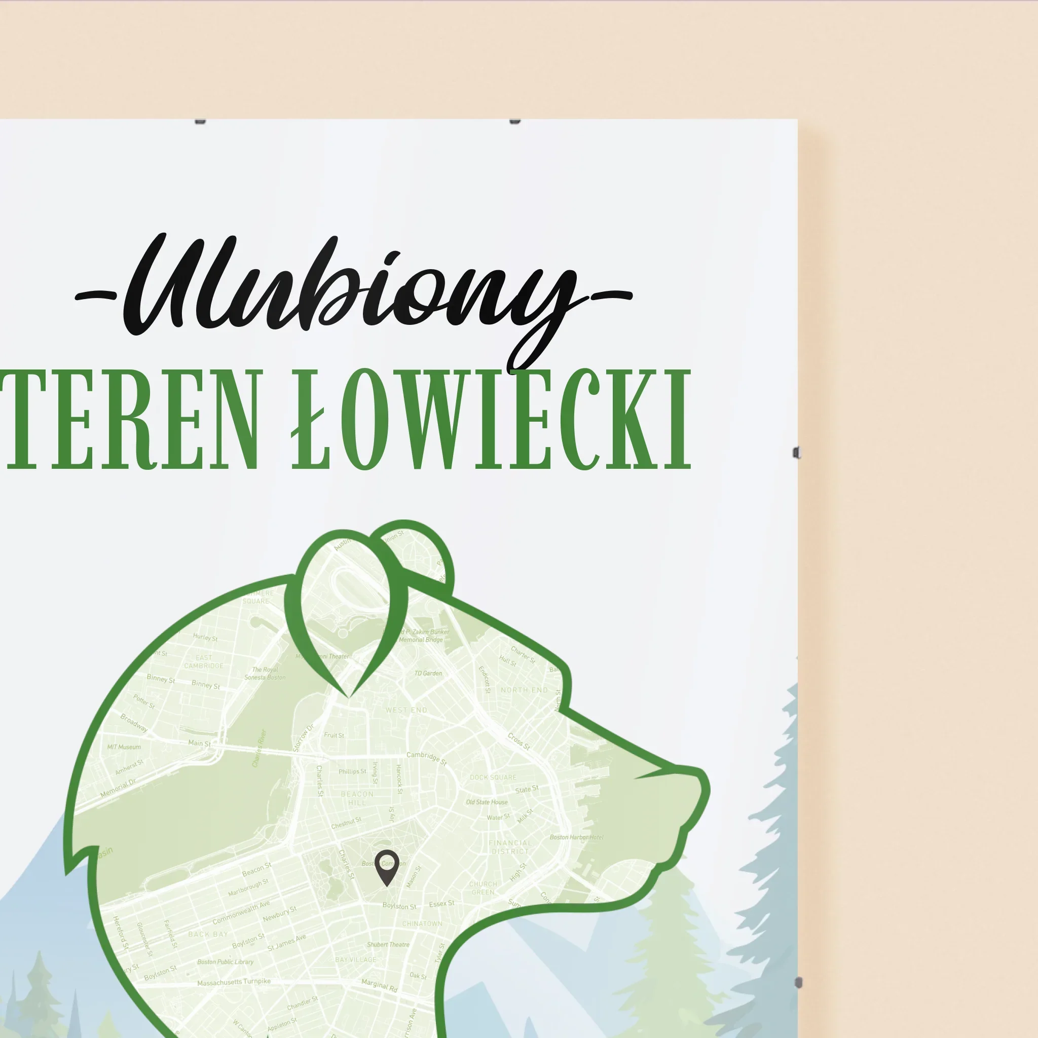 Mapa Miasta: Ulubiony Teren Łowiecki - Personalizowany Plakat - Image 3