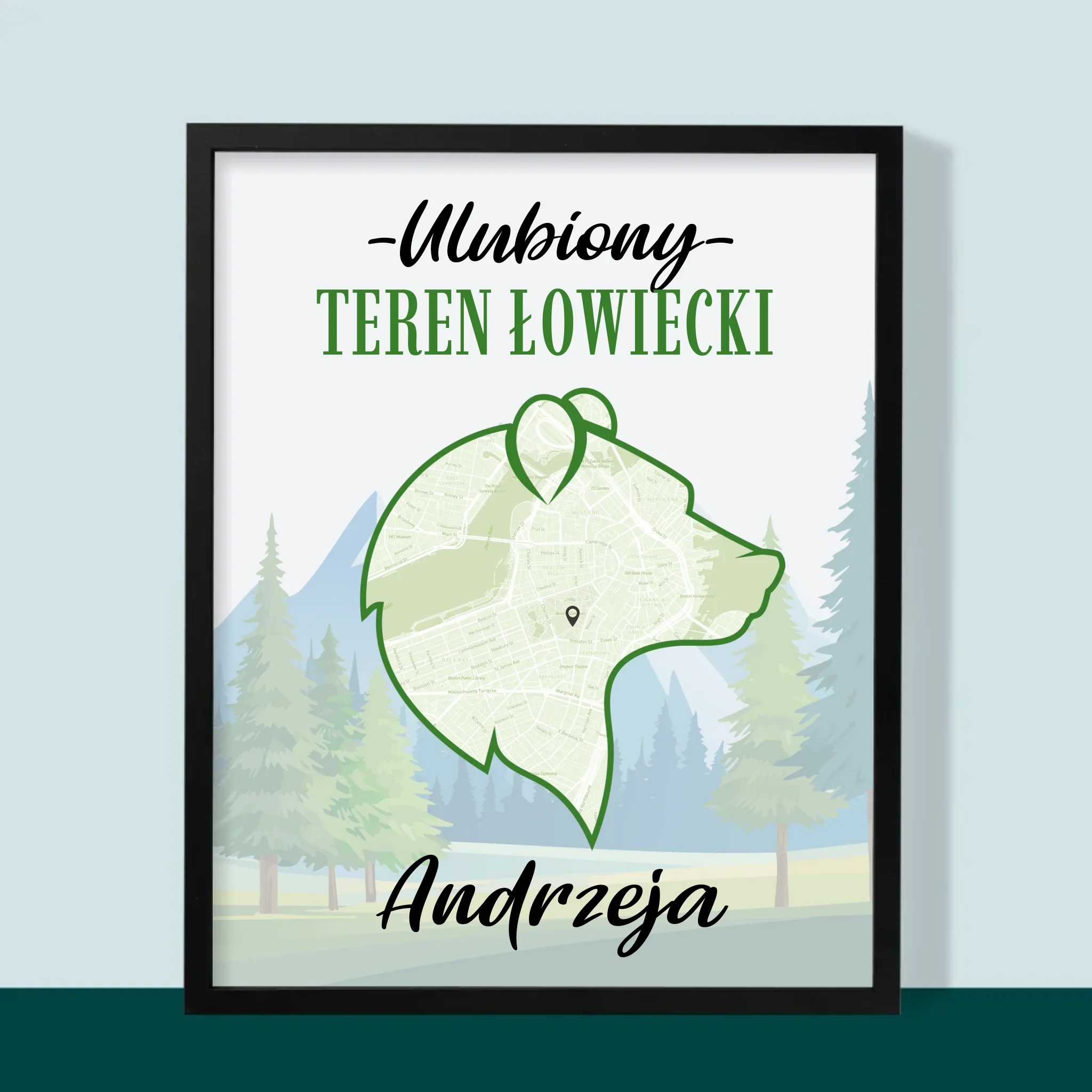 Mapa Miasta: Ulubiony Teren Łowiecki - Wydruk Obramowany - Image 5