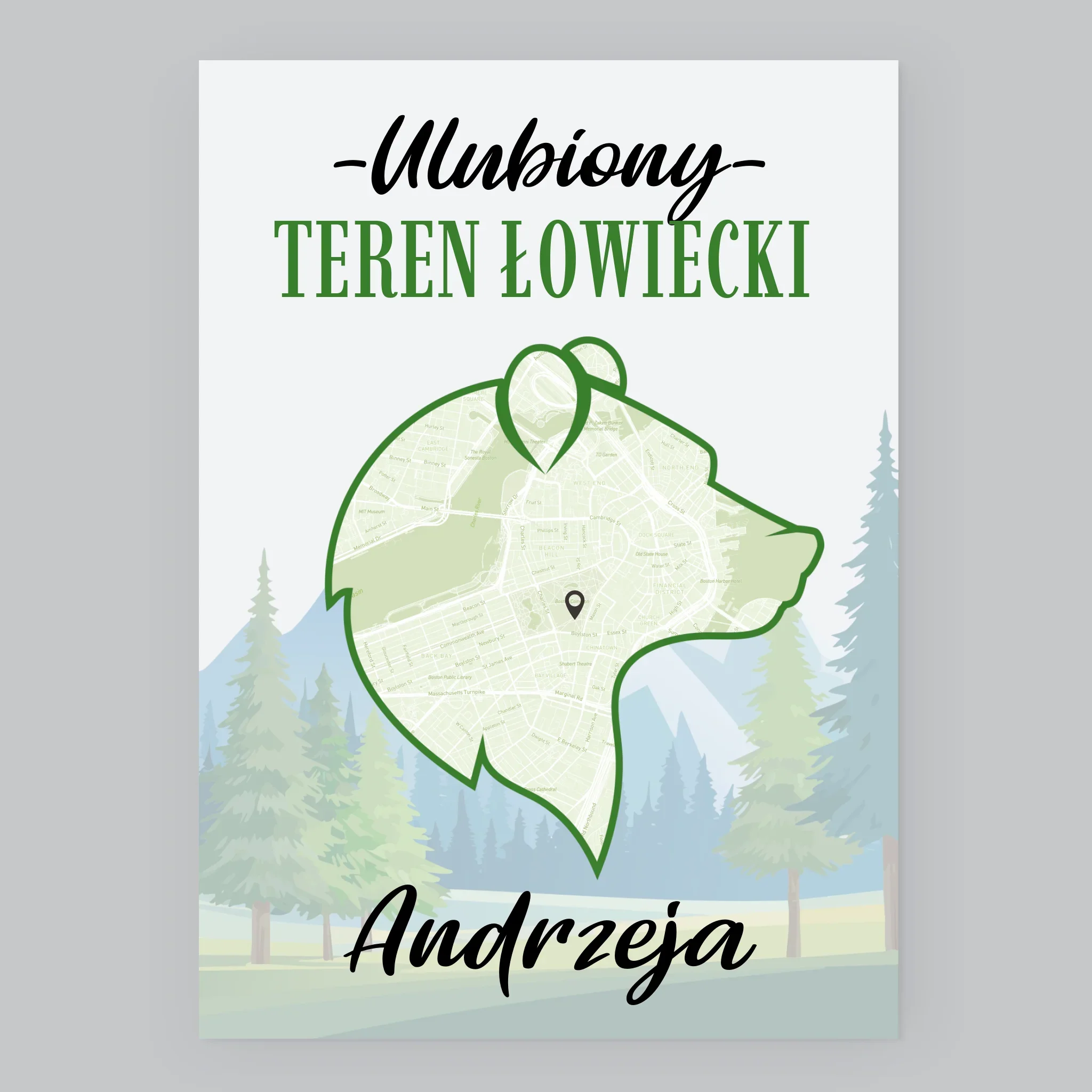 Mapa Miasta: Ulubiony Teren Łowiecki - Wydruk Obramowany - Image 7