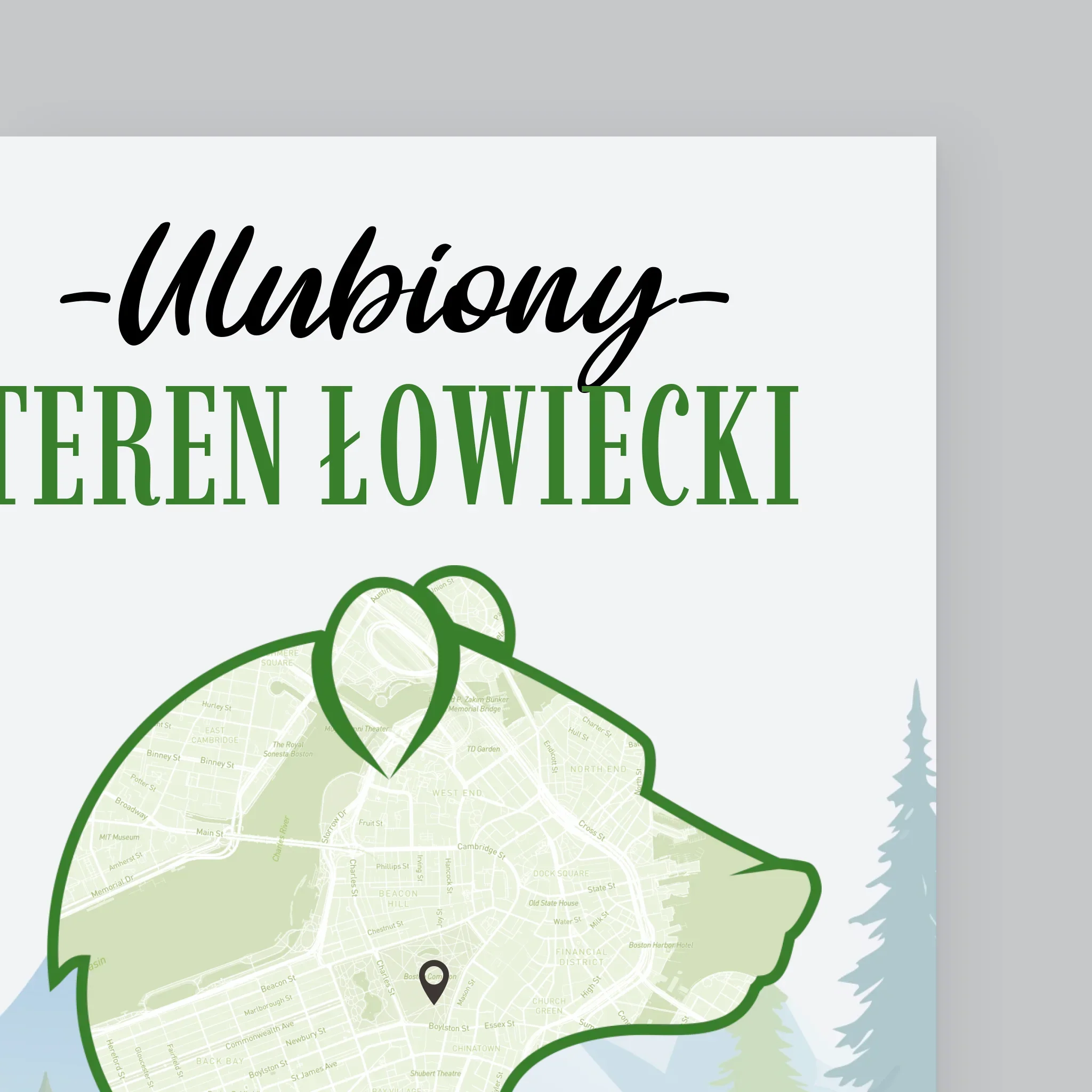 Mapa Miasta: Ulubiony Teren Łowiecki - Wydruk Obramowany - Image 9