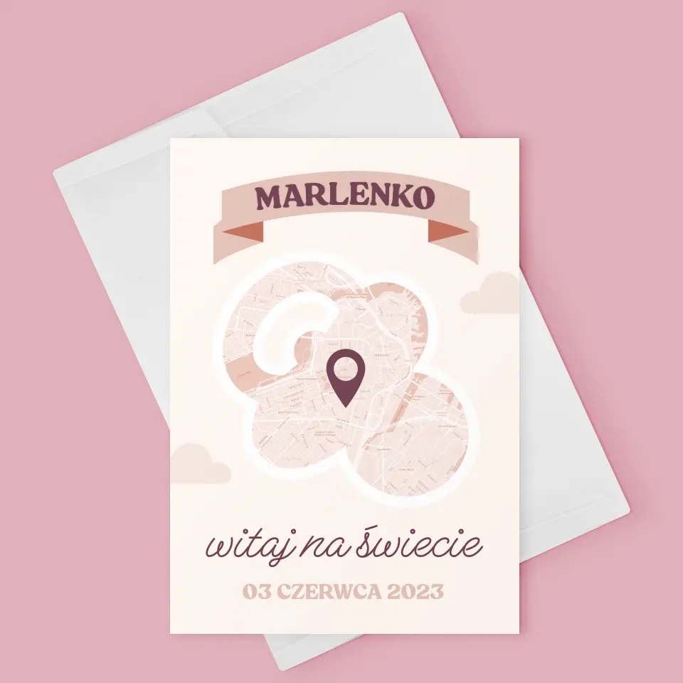 Mapa Miasta: Witaj Na Świecie - Kartka z Życzeniami - Image 3
