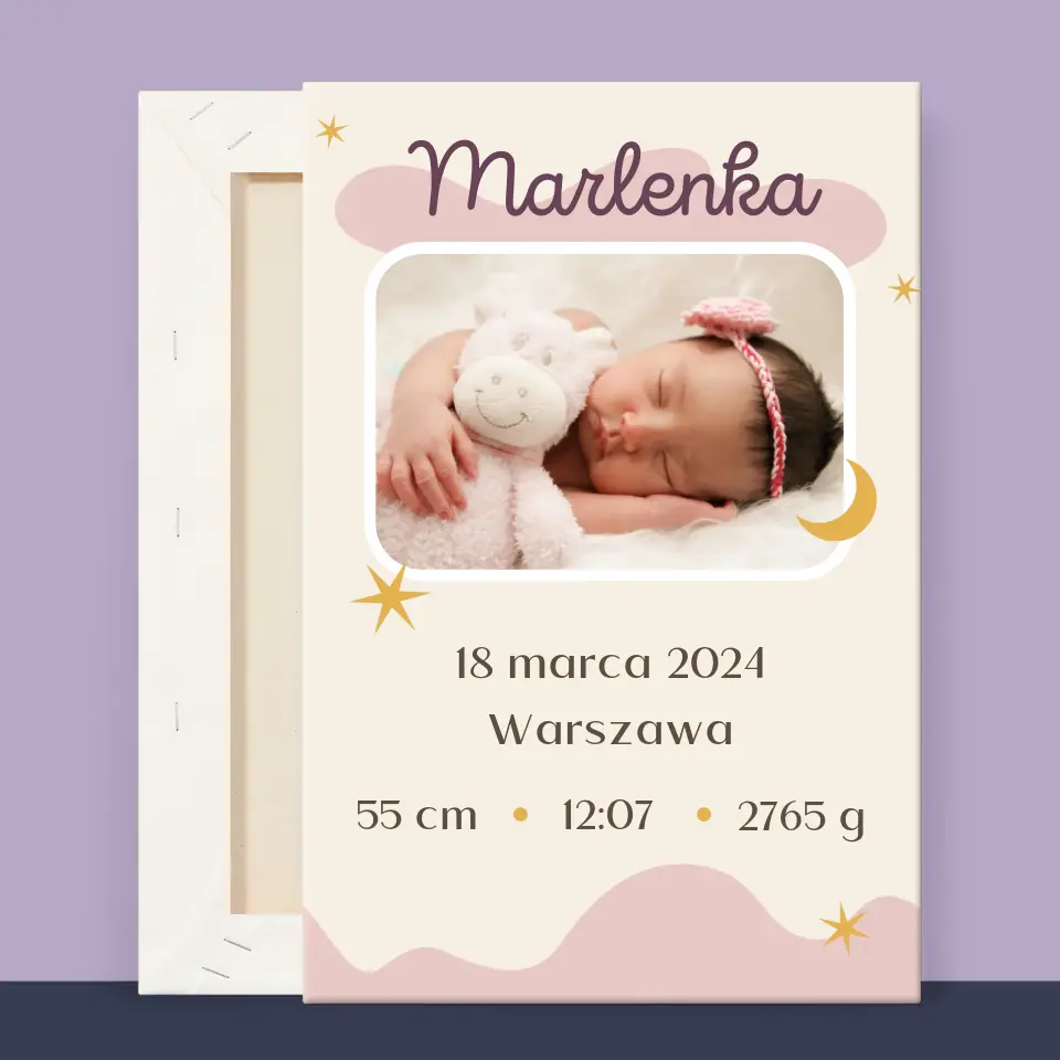Metryczka Dziecka: Księżyc - Wydruk Obramowany - Image 12