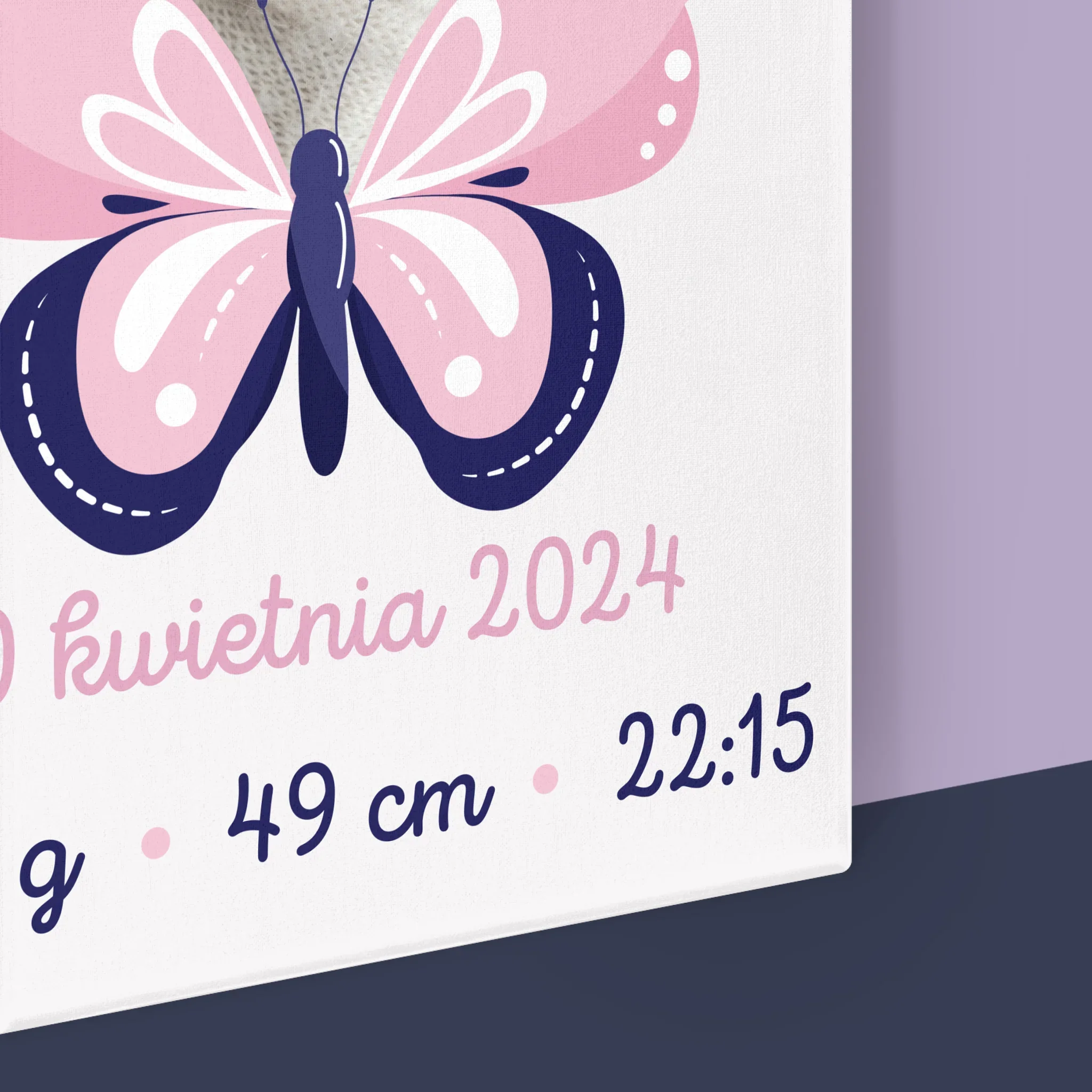 Metryczka Dziecka: Motylek - Wydruk Obramowany - Image 16
