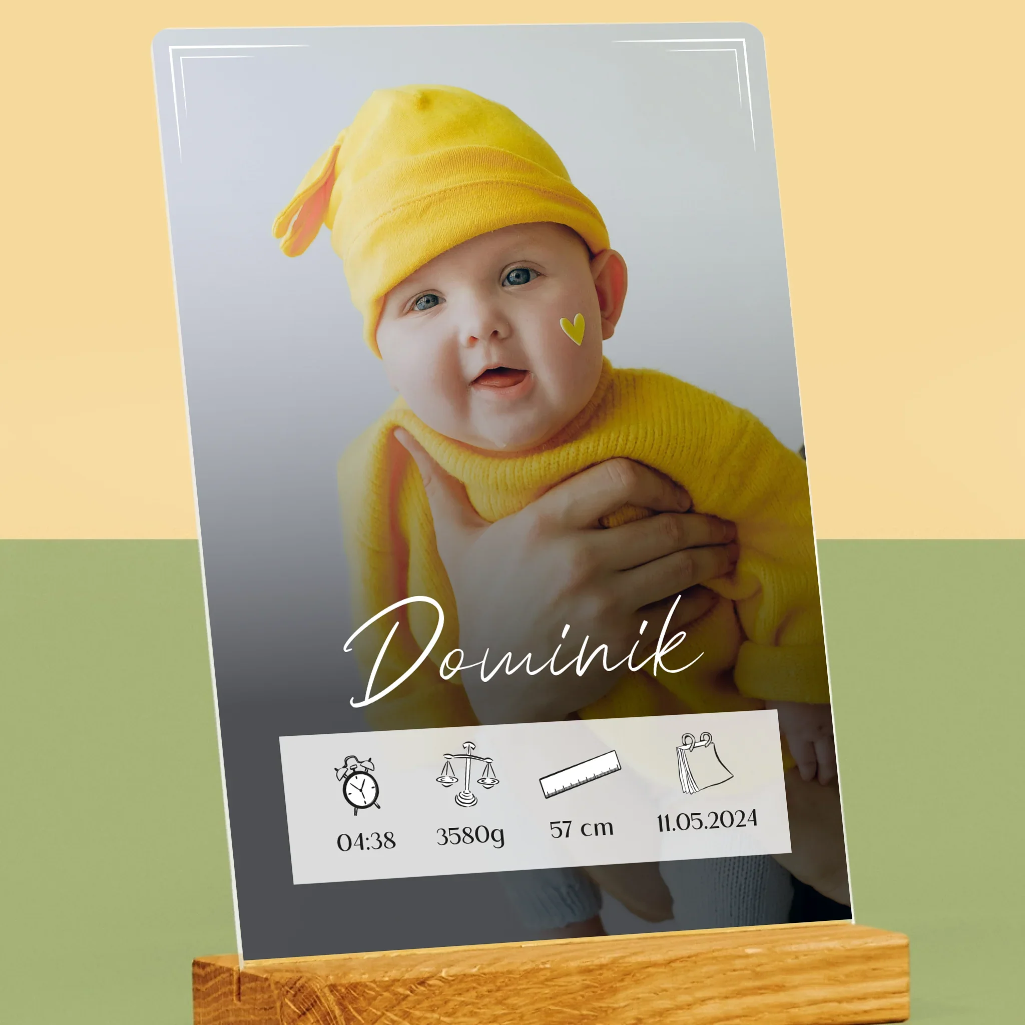Metryczka Dziecka: Ramka - Wydruk Na Szkle Akrylowym - Image 2