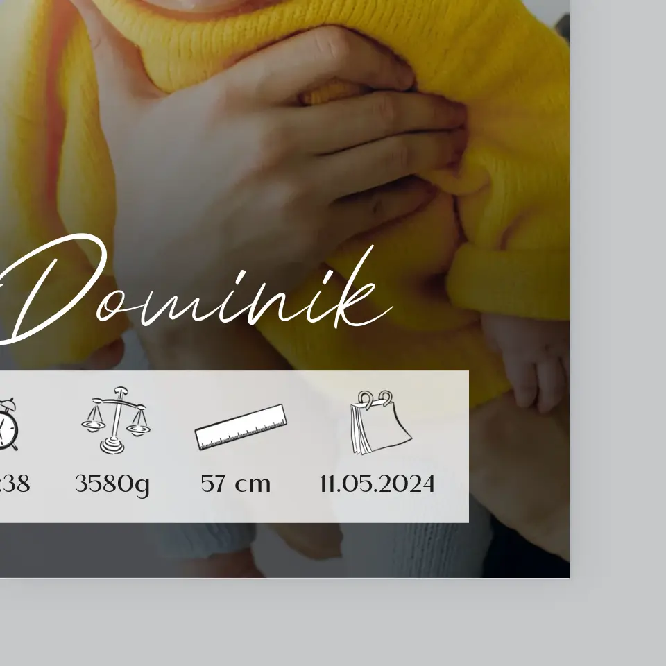 Metryczka Dziecka: Ramka - Wydruk Obramowany - Image 4