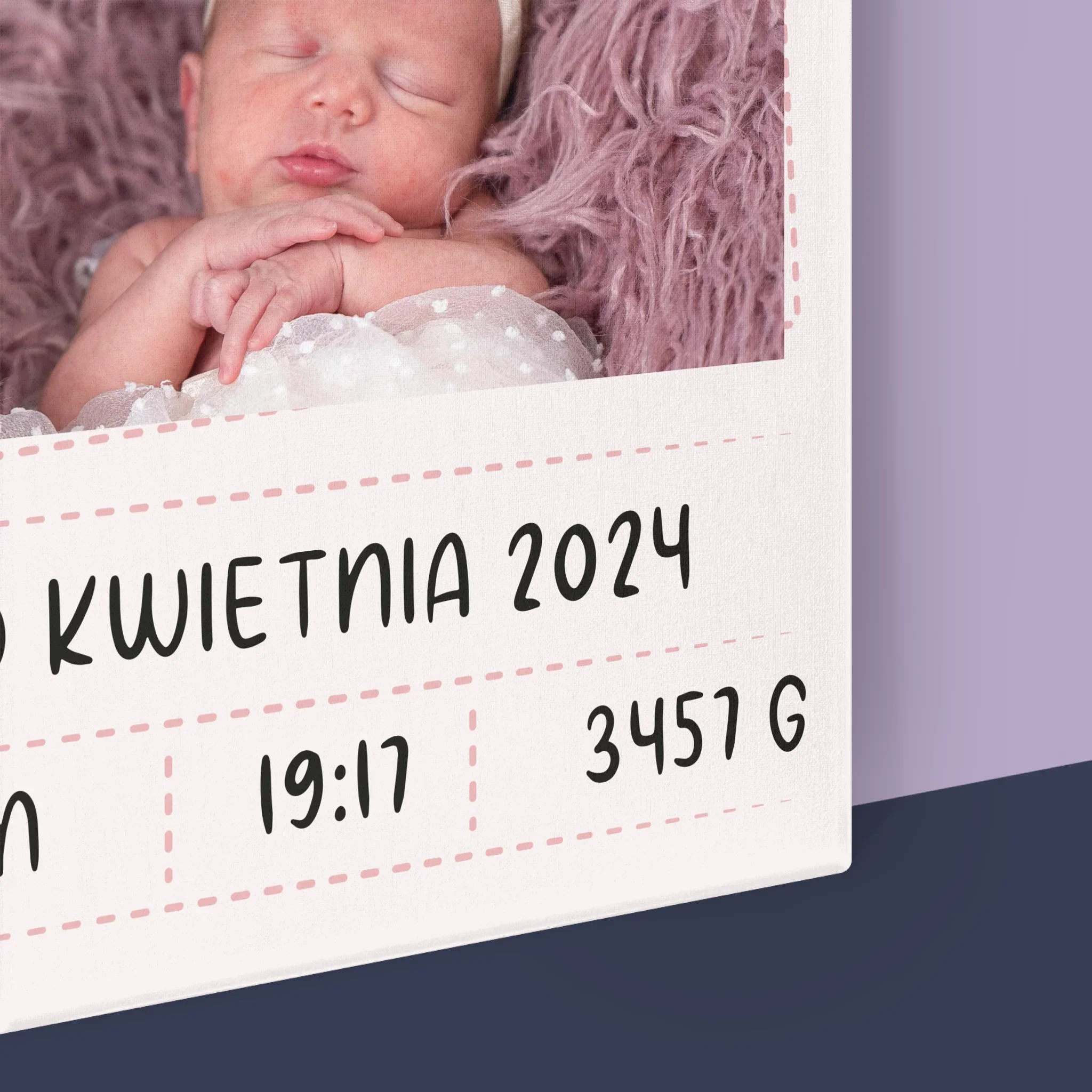 Metryczka Dziecka: Serduszko Dziewczynka - Wydruk Obramowany - Image 16