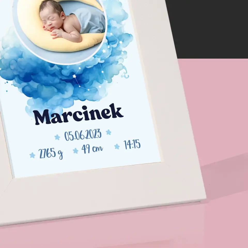 Metryczka Dziecka: Znak Zodiaku Chłopiec - Ramka Na Zdjęcie - Image 4