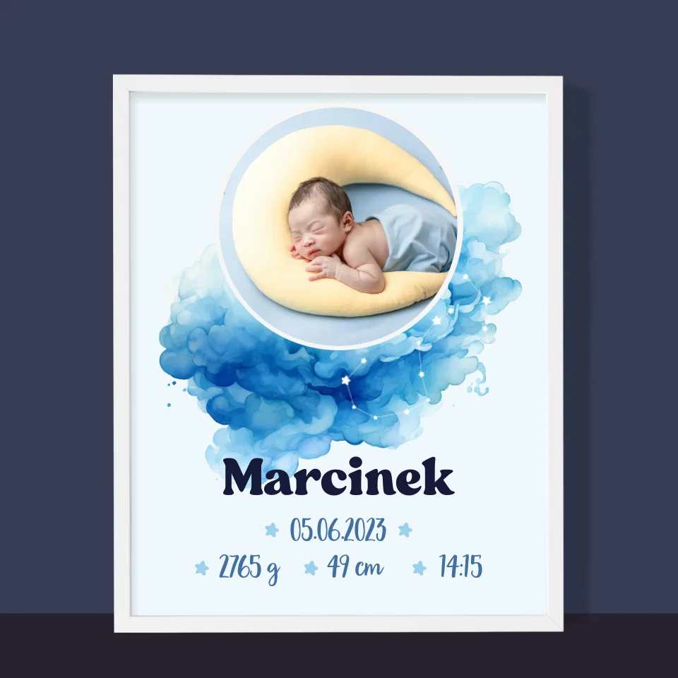 Metryczka Dziecka: Znak Zodiaku Chłopiec - Wydruk Obramowany - Image 10