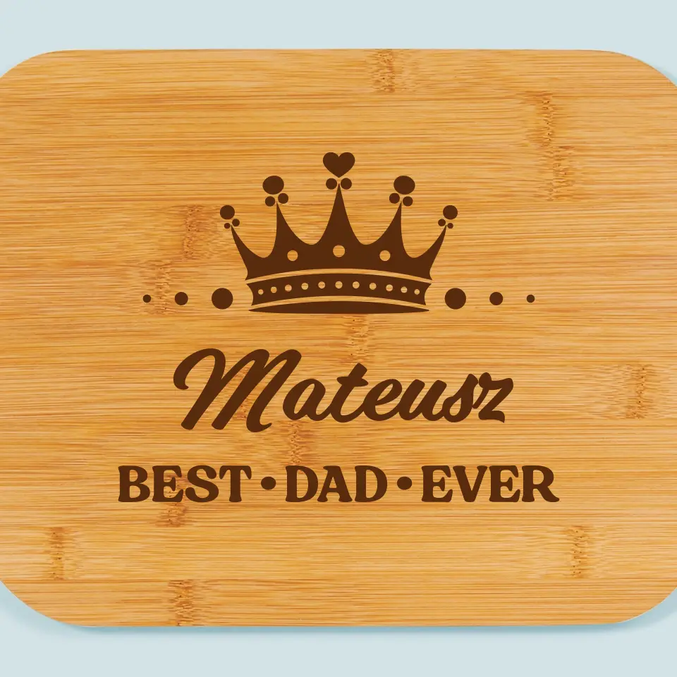 Monogram: Best Dad - Deska Kuchenna z Grawerem - Image 2