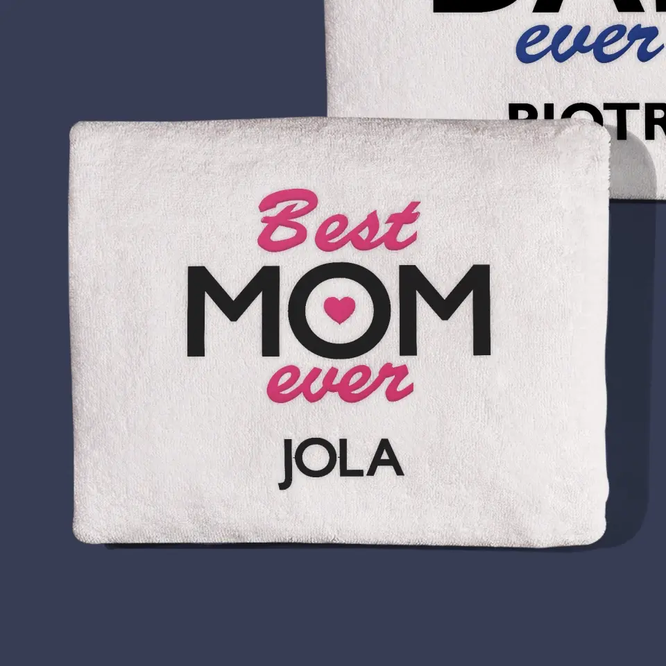 Monogram: Best Mom And Dad - Zestaw Ręczników z Haftem - Image 2