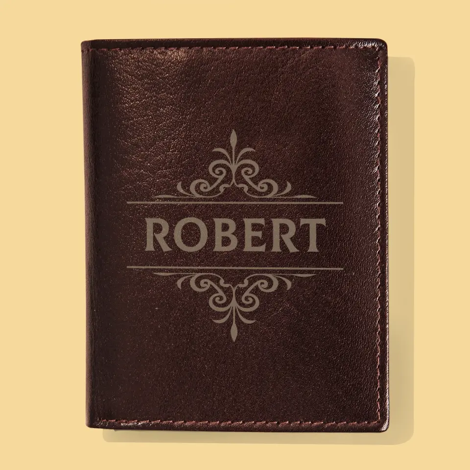 Monogram: Imię Elegant - Portfel Męski z Grawerem