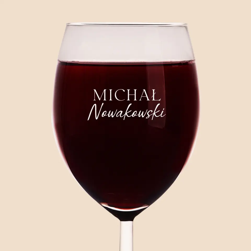 Monogram: Imię i Nazwisko - Kieliszek Do Wina - Image 2