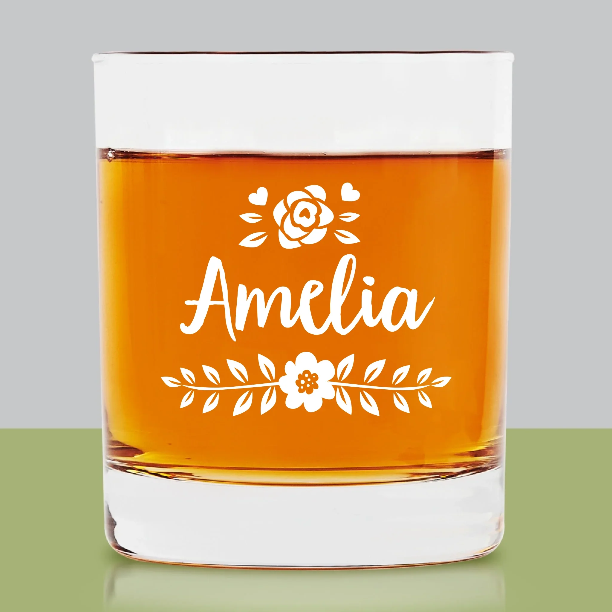 Monogram: Imię Kwiatek - Szklanka Do Whisky