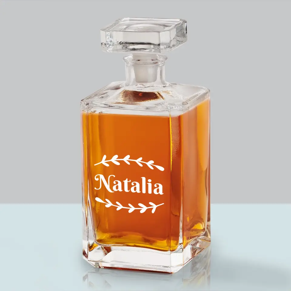 Monogram: Imię Listki - Karafka Do Whisky z Grawerem - Image 5