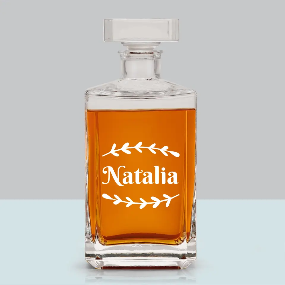 Monogram: Imię Listki - Karafka Do Whisky z Grawerem - Image 6
