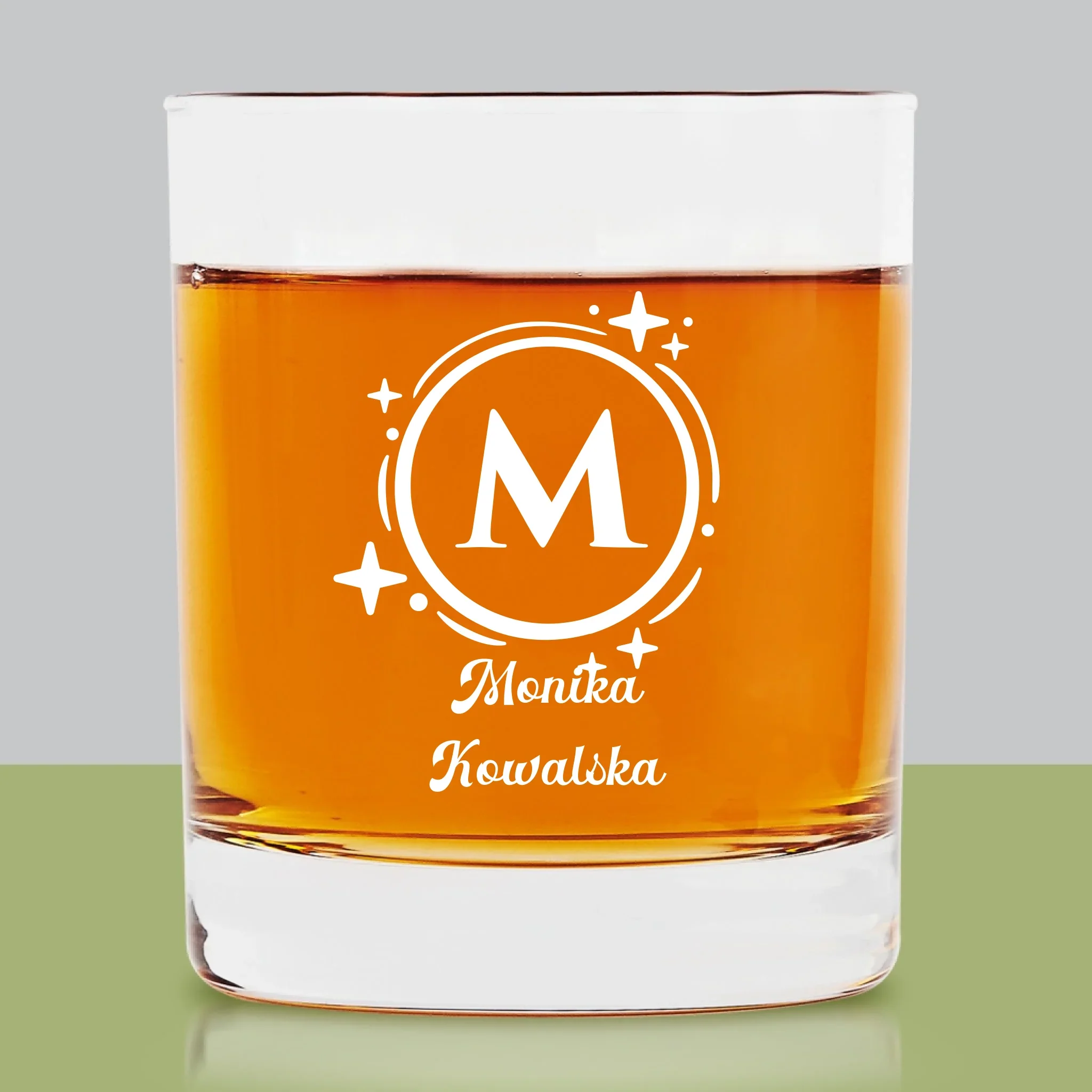 Monogram: Imię Nazwisko Monogram - Szklanka Do Whisky