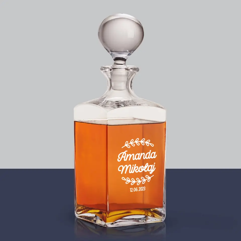 Monogram: Imiona Listki - Karafka Do Whisky z Grawerem
