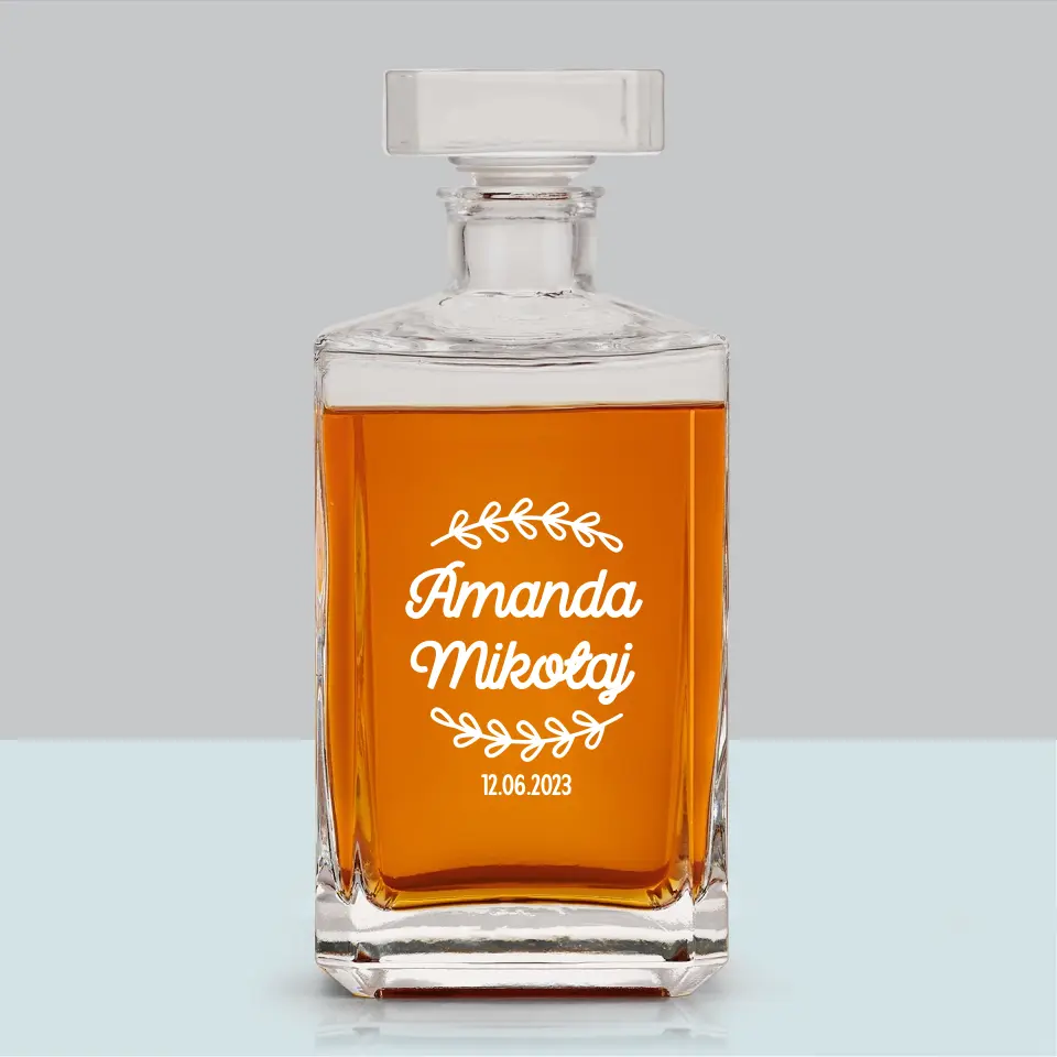 Monogram: Imiona Listki - Karafka Do Whisky z Grawerem - Image 6