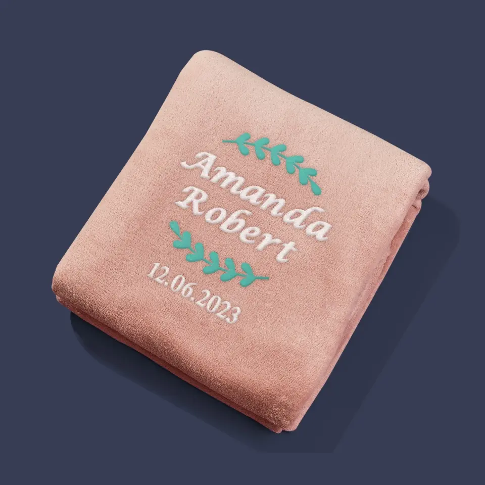 Monogram: Imiona Listki - Koc z Haftem - Image 5