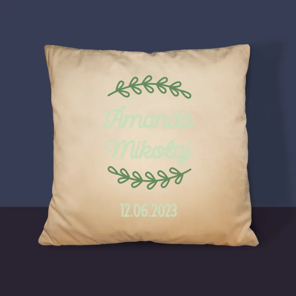 Monogram: Imiona Listki - Poduszka z Nadrukiem - Image 4