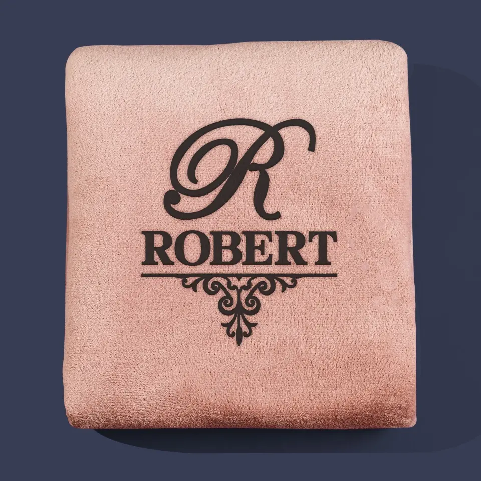 Monogram: Inicjał Elegant - Koc z Haftem - Image 6