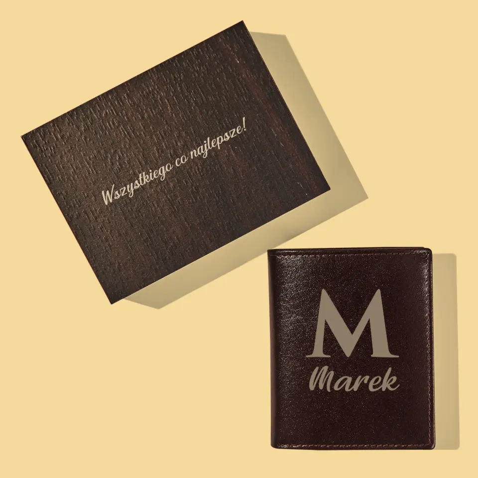 Monogram: Inicjał Imię - Portfel Męski z Grawerem - Image 2