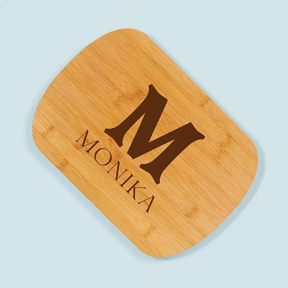 Monogram: Inicjał Imię Retro - Deska Kuchenna z Grawerem - Image 3