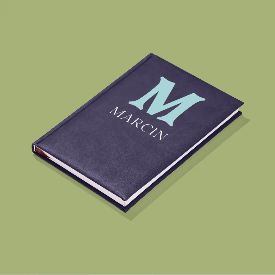 Monogram: Inicjał Imię Retro - Notes Książkowy z Nadrukiem - Image 4