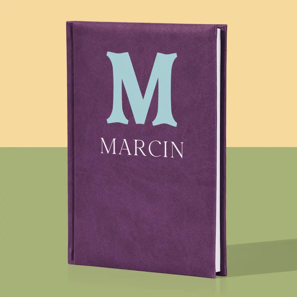 Monogram: Inicjał Imię Retro - Notes Książkowy z Nadrukiem - Image 5