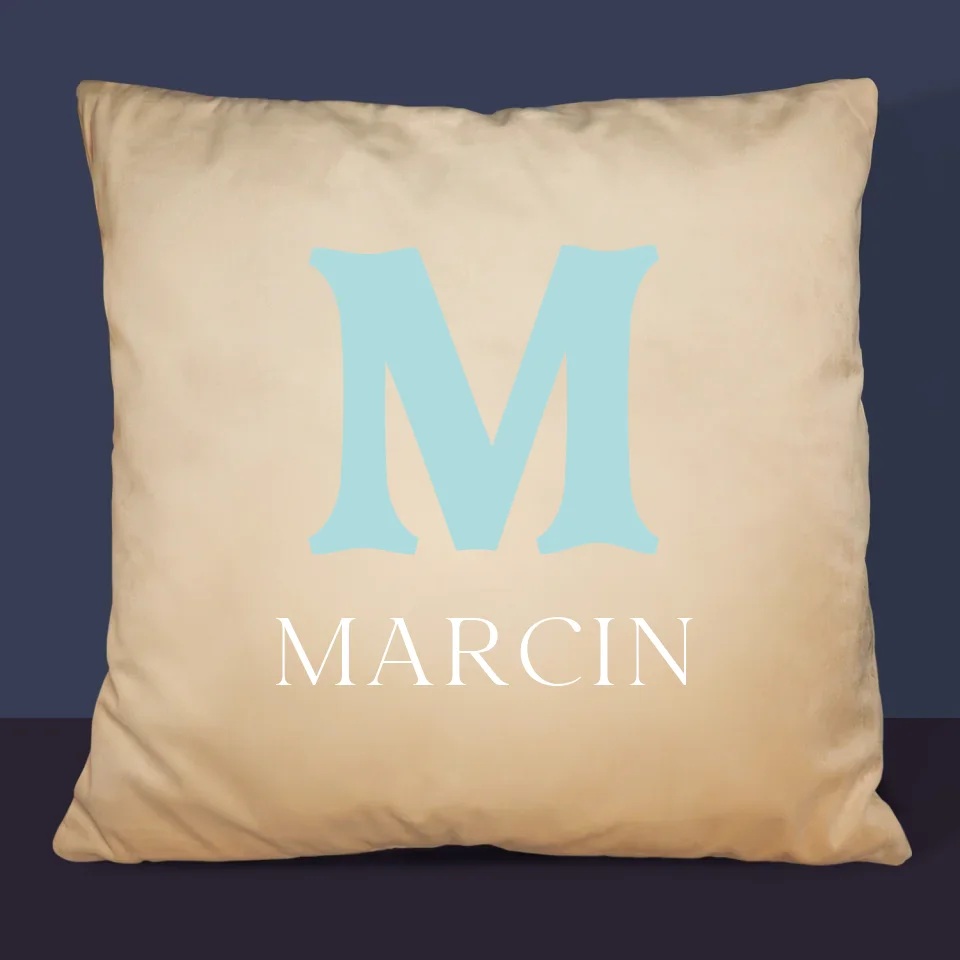 Monogram: Inicjał Imię Retro - Poduszka z Nadrukiem - Image 6