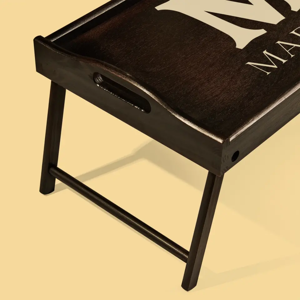 Monogram: Inicjał Imię Retro - Taca Śniadaniowa - Image 4
