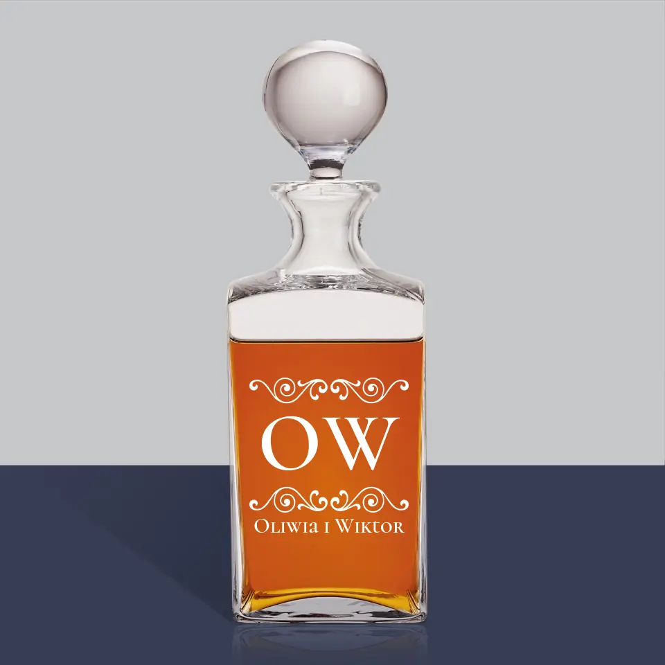 Monogram: Inicjały Imiona - Karafka Do Whisky z Grawerem - Image 2