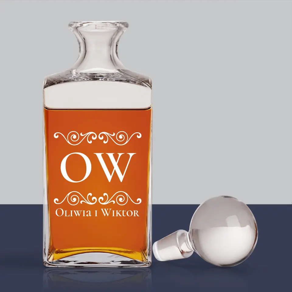 Monogram: Inicjały Imiona - Karafka Do Whisky z Grawerem - Image 3