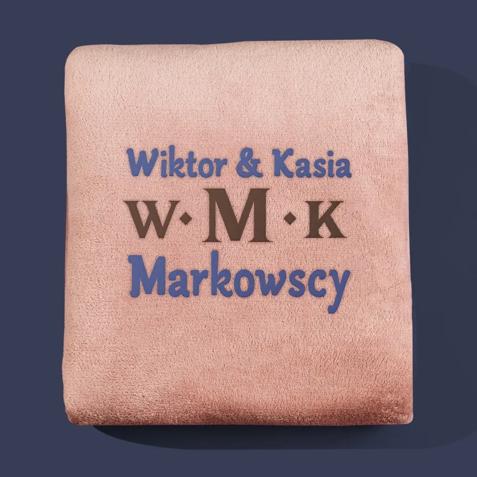 Monogram: Inicjały Rodzina - Koc z Haftem - Image 6