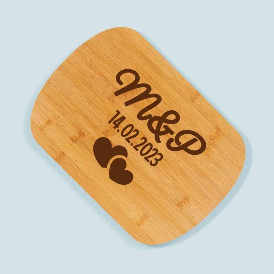 Monogram: Inicjały Serca - Deska Kuchenna z Grawerem - Image 3