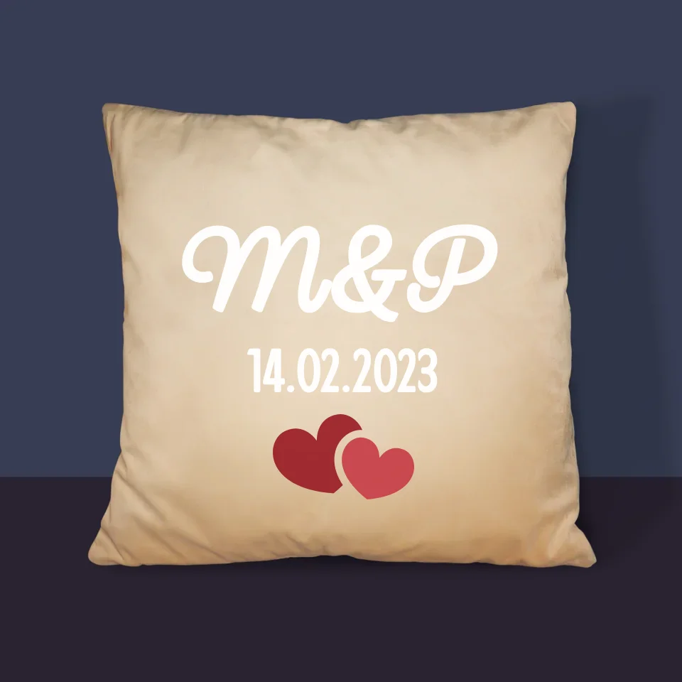 Monogram: Inicjały Serca - Poduszka z Nadrukiem - Image 4
