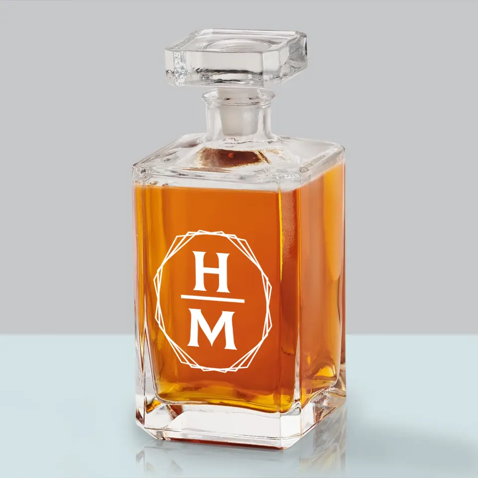 Monogram: Inicjały w Ramce - Karafka Do Whisky z Grawerem - Image 5