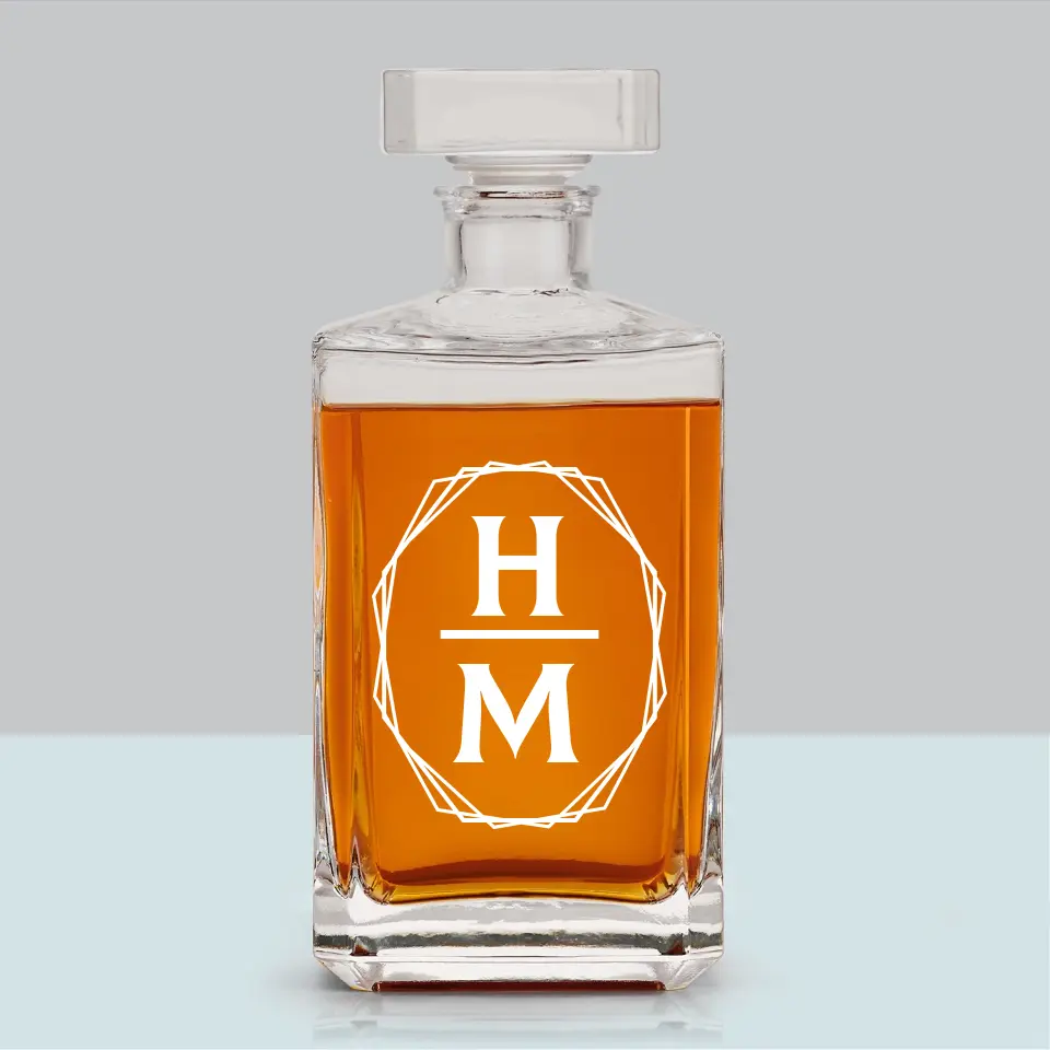 Monogram: Inicjały w Ramce - Karafka Do Whisky z Grawerem - Image 6