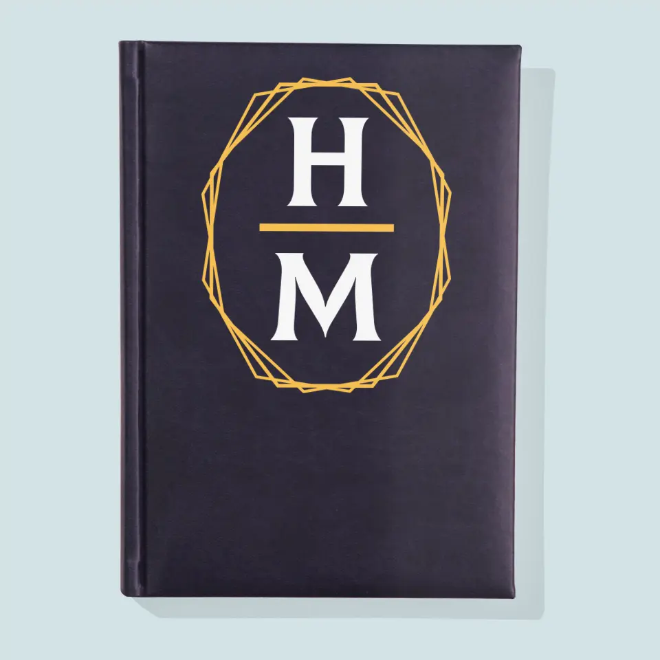 Monogram: Inicjały W Ramce - Notes Książkowy z Nadrukiem - Image 2