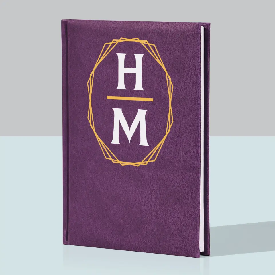 Monogram: Inicjały W Ramce - Notes Książkowy z Nadrukiem - Image 5
