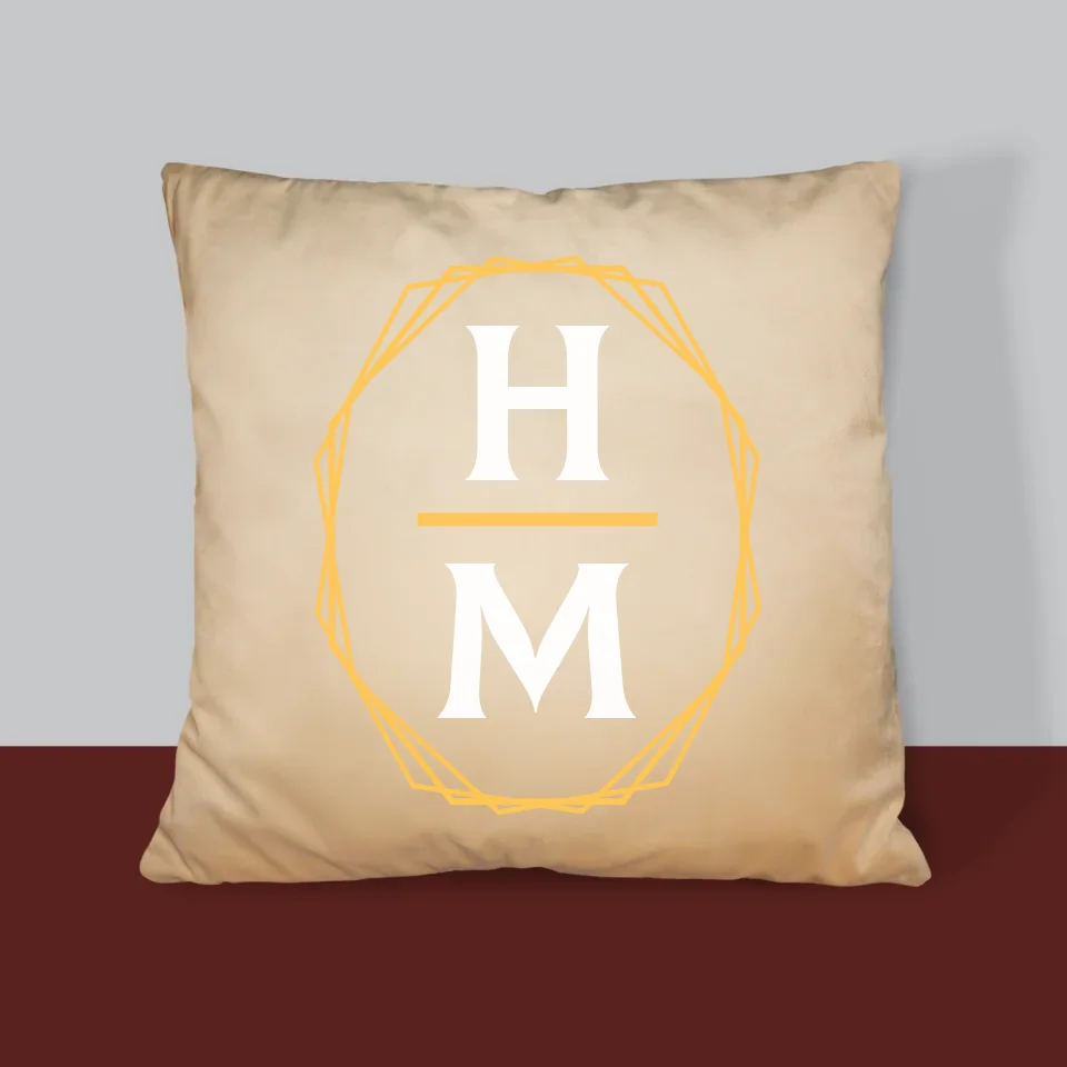 Monogram: Inicjały w Ramce - Poduszka z Nadrukiem - Image 4