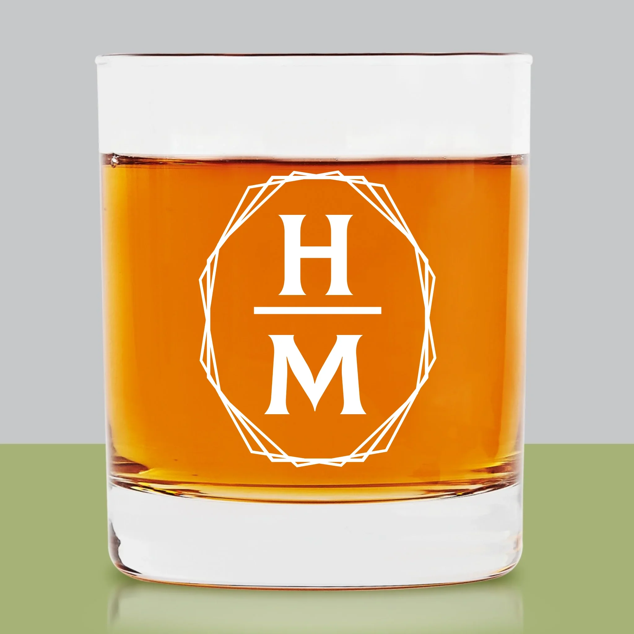 Monogram: Inicjały w Ramce - Szklanka Do Whisky
