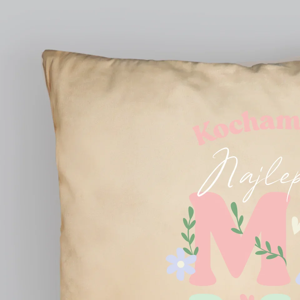 Monogram: Mama Listki - Poduszka z Nadrukiem - Image 5