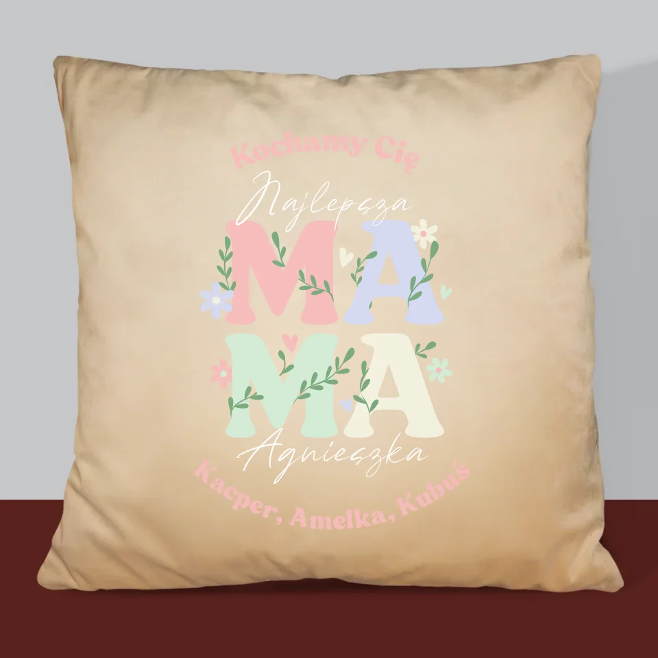 Monogram: Mama Listki - Poduszka z Nadrukiem - Image 6