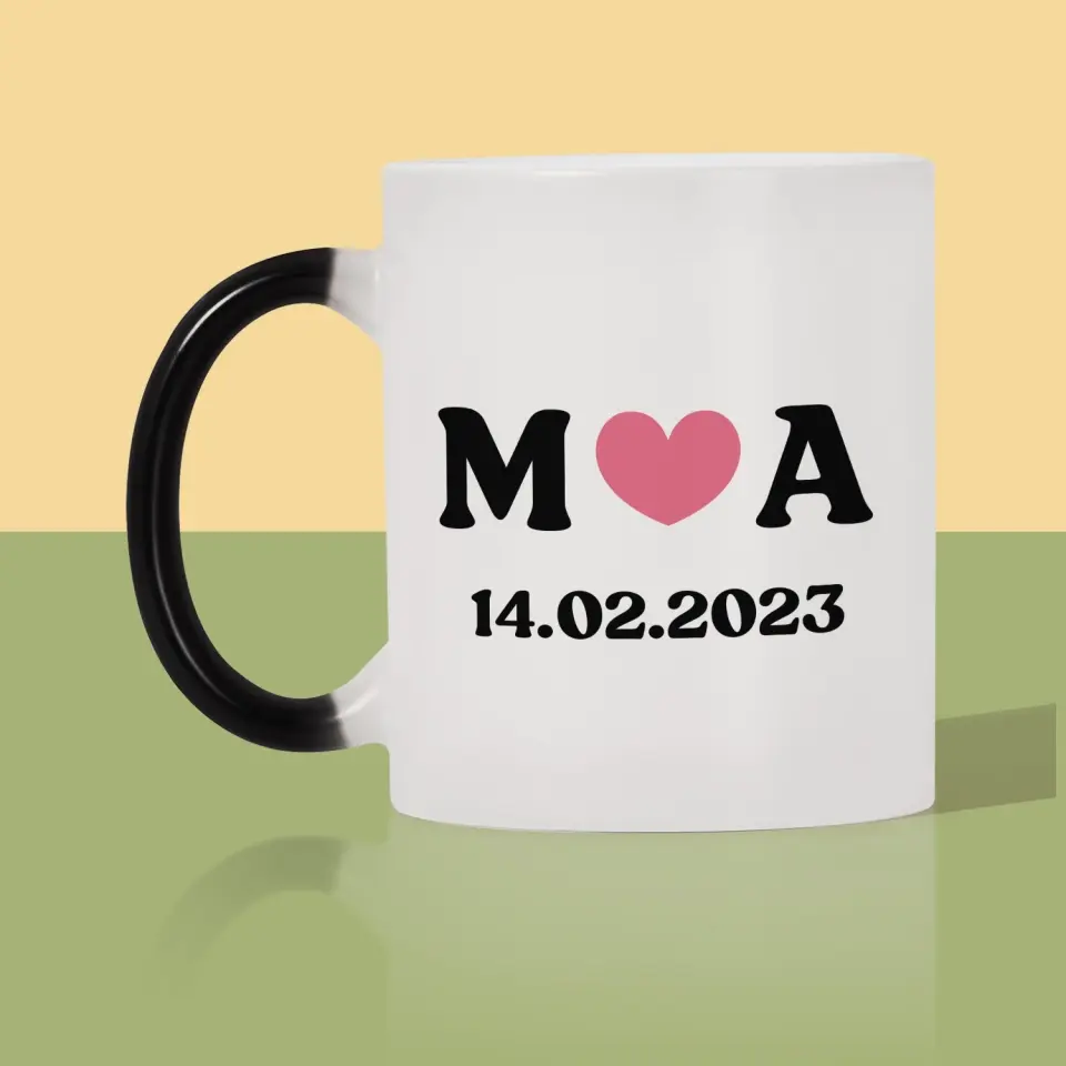 Monogram: Miłosne Inicjały z Datą - Kubek z Nadrukiem - Image 10