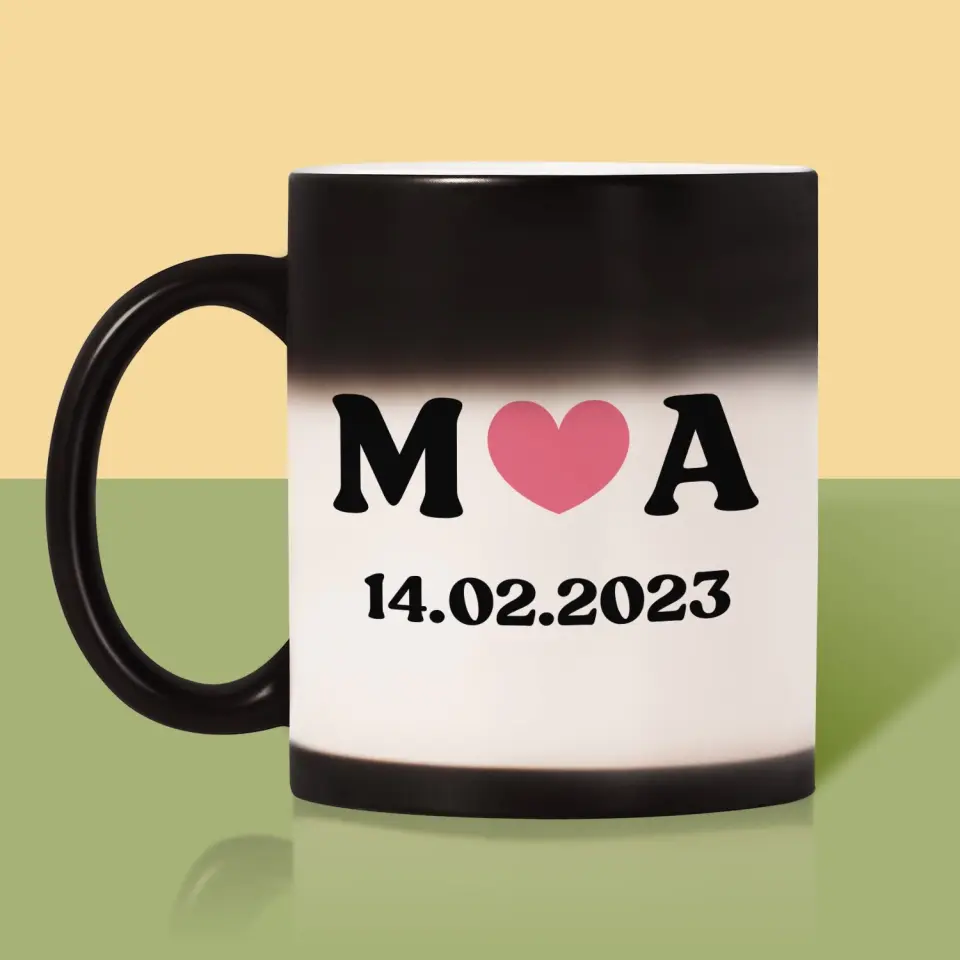 Monogram: Miłosne Inicjały z Datą - Kubek z Nadrukiem - Image 11
