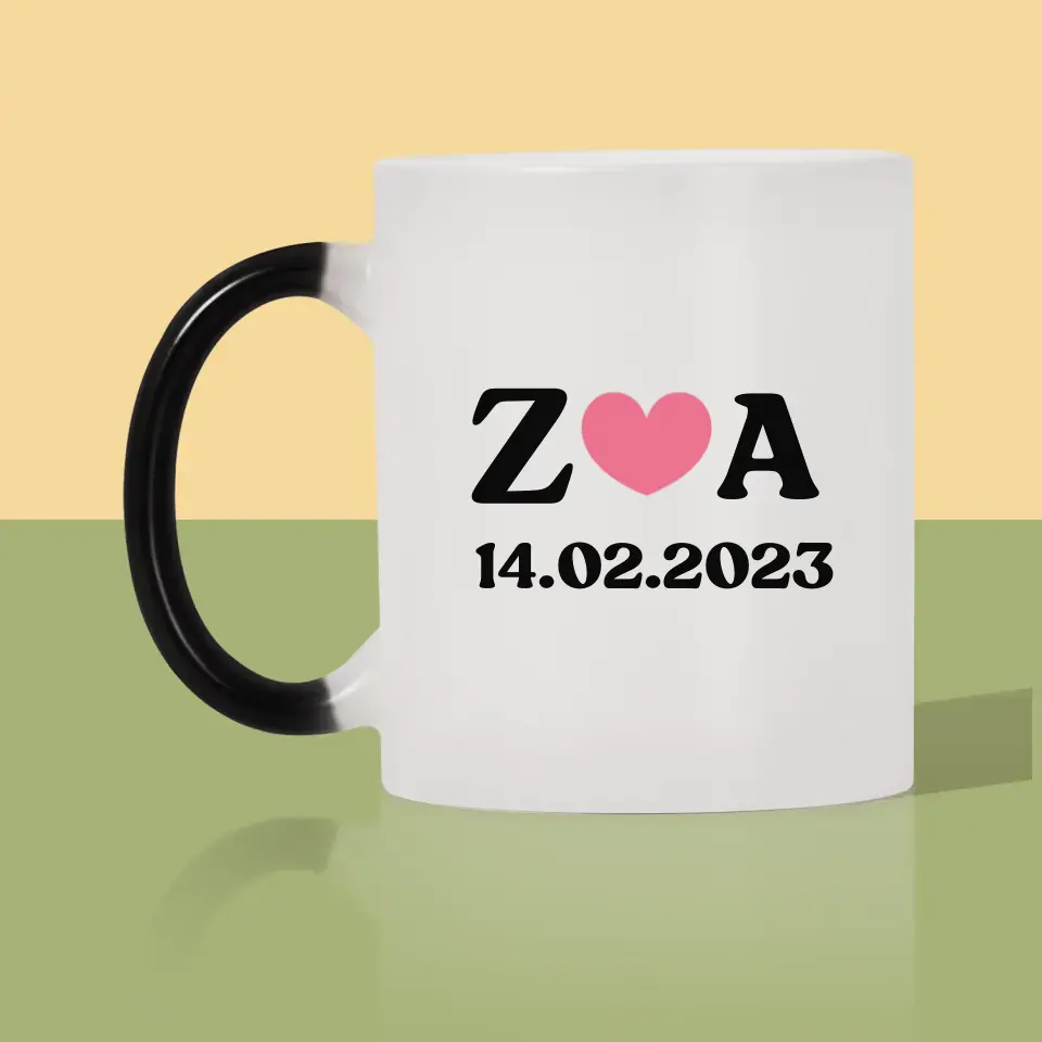 Monogram: Miłosne Inicjały z Datą - Kubek z Nadrukiem - Image 13