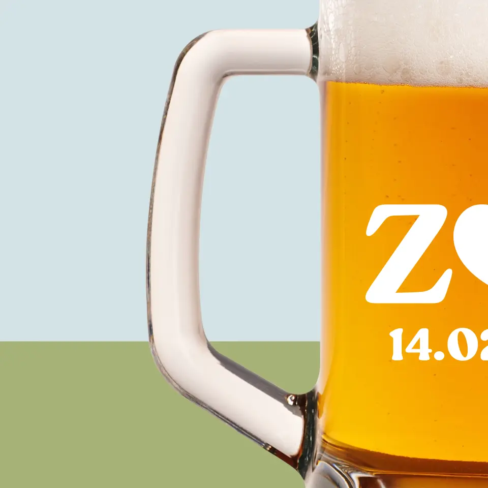 Monogram: Miłosne Inicjały z Datą - Kufel Do Piwa - Image 3